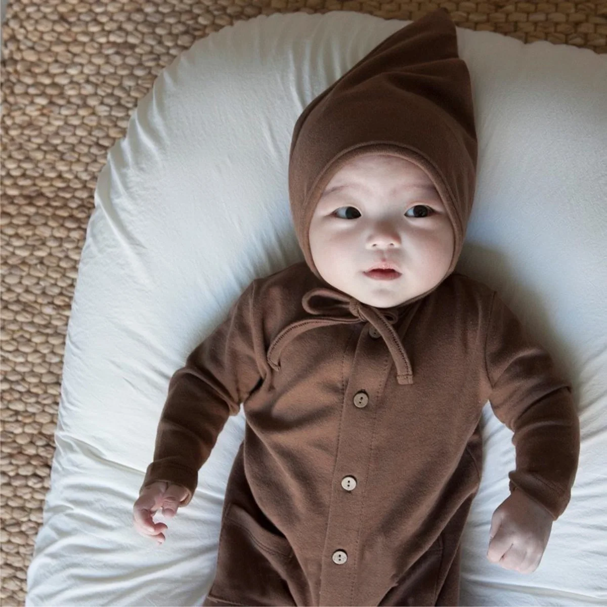 Pelele de algodón suave para recién nacido con gorro - imagen 3