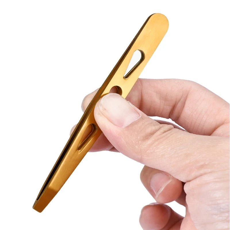 Juego de pinzas para cejas, 4 pinzas profesionales de acero inoxidable para mujer, pinzas de precisión para vello facial, astillas y Ingr - imagen 5