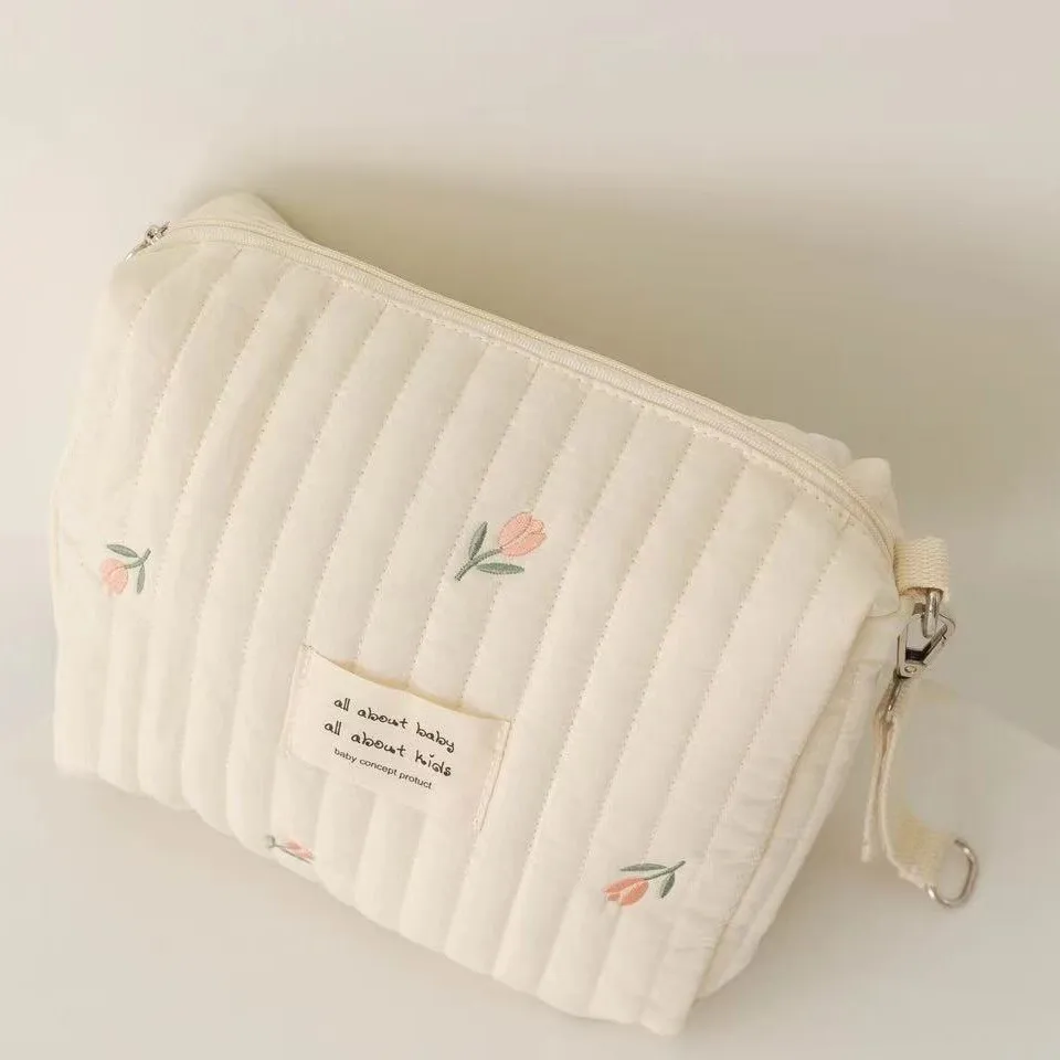 Bolsa de pañales acolchada para cochecito – Diseño bordado para bebé - imagen 4