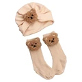 Khaki bear hat set