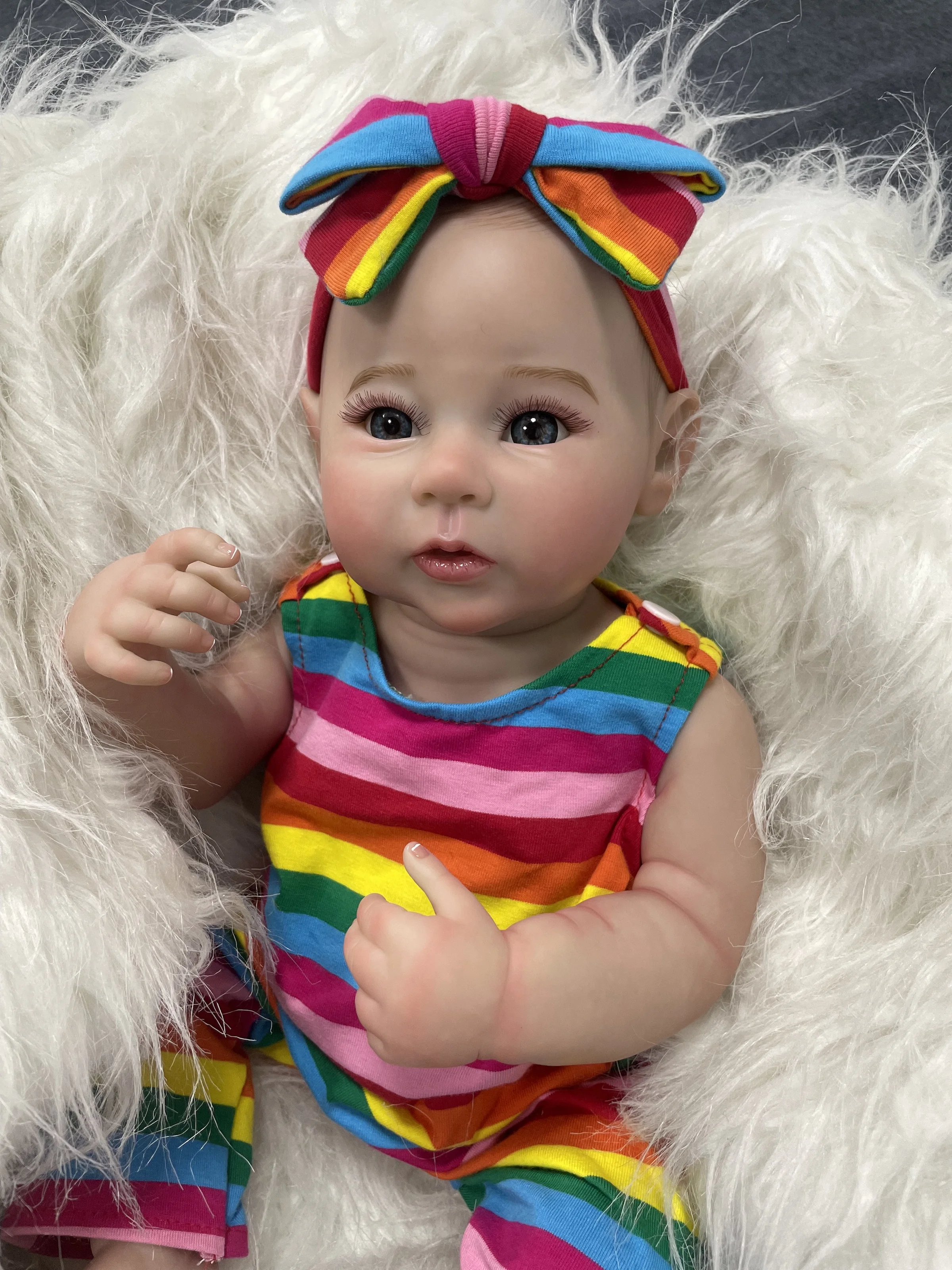 Muñeca Reborn de 18 pulgadas, cuervo, cuerpo completo, vinilo de silicona, niña, lavable, Bebe, piel pintada en 3D, arte coleccionable, regalo de Navidad