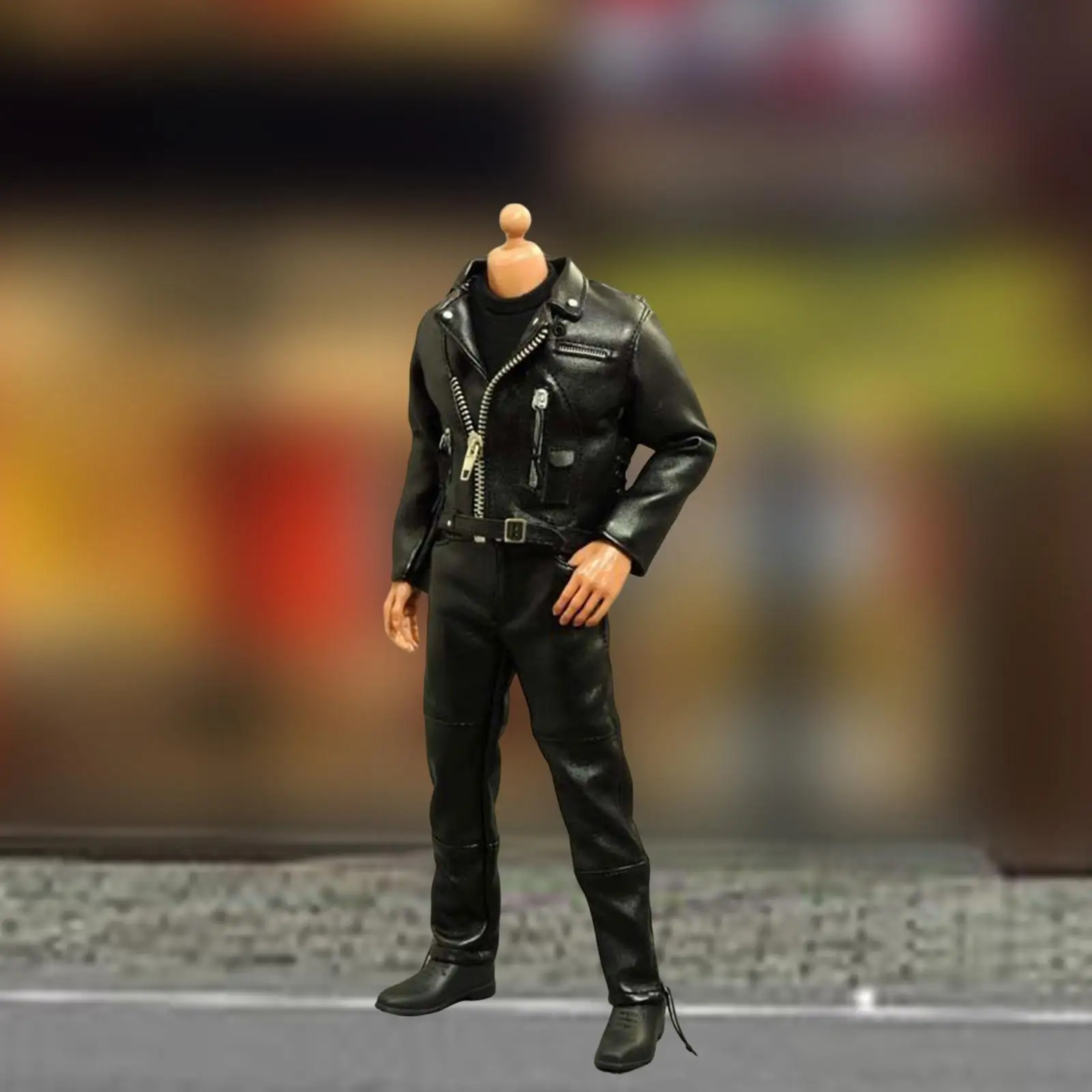 1/6 PU Leather Jacket Outfit Trendy Casual Outfit Waist Belt Soldier Doll Clothing for 12 inch Soldier Figures Body Accessories