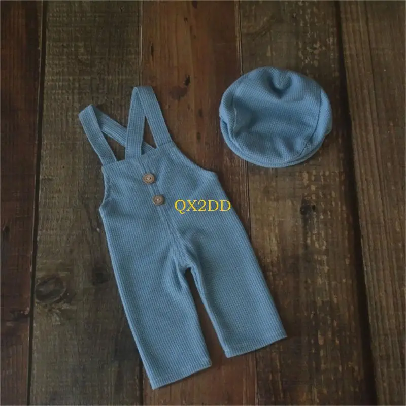 QX2D Trajes fotografía para bebé recién nacido, accesorios fotografía para niño, conjunto disfraz, sombrero y