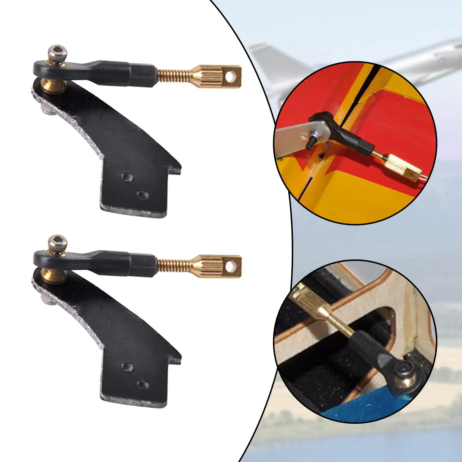 Kit de timón de alambre de acero con ángulo de timón, juntas esféricas de una sola taza 30E 30cc 3,8mm x 20mm, accesorios de extremo de cabeza de bola, piezas de reparación de repuesto - imagen 2