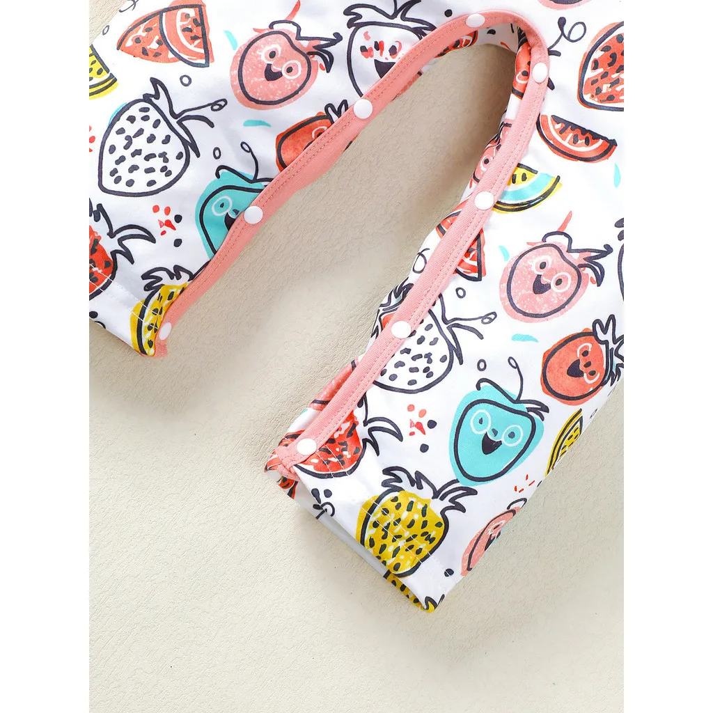Body para niña recién nacida de 0 a 18 meses, Pelele con estampado de frutas de 2 piezas, mono cómodo de manga corta para verano - imagen 5