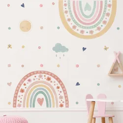 Pegatinas de pared arcoíris y estrellas para habitación bebé