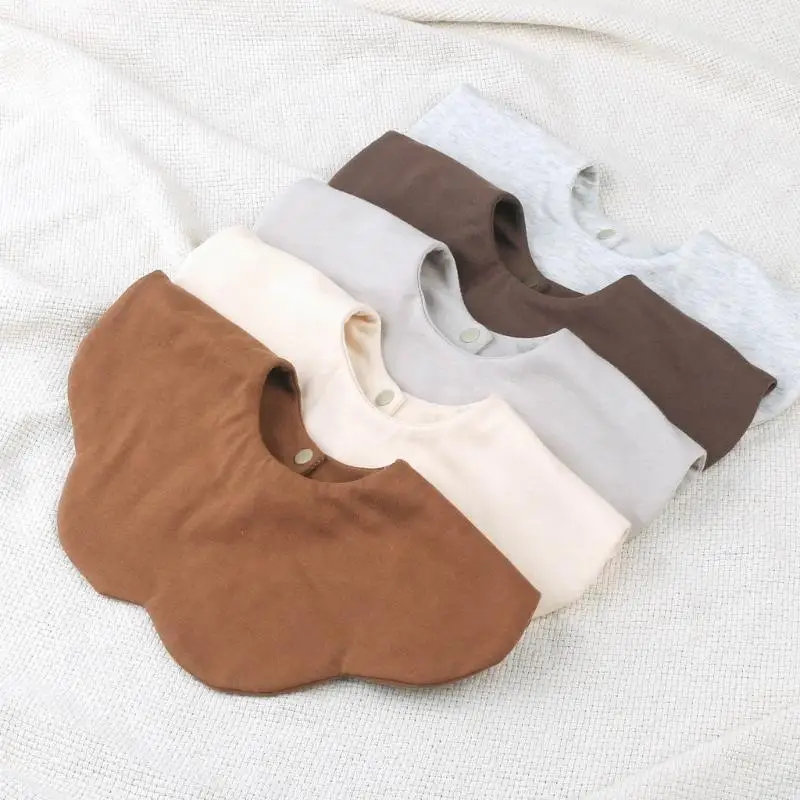 D7YD babero para bebé, babero para recién nacido, babero transpirable algodón para eructar con botón a presión, babero para