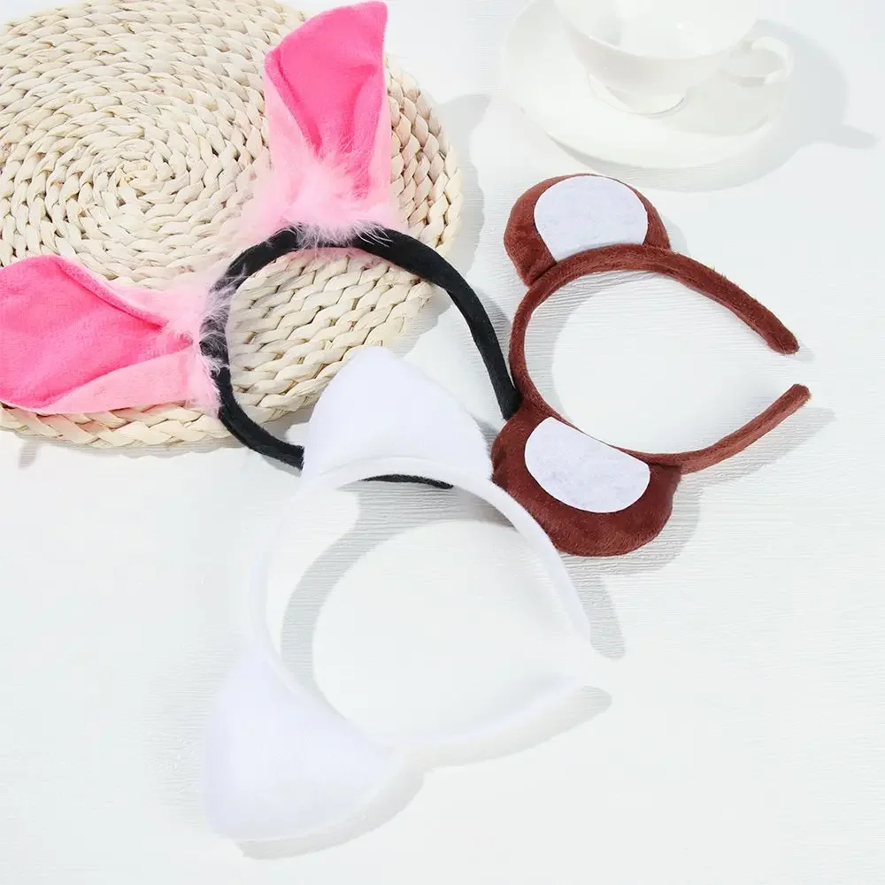 Diadema con orejas de animales para el pelo, suministros para fiesta de cebra y perro de dibujos animados de cumpleaños, accesorios para el cabello - imagen 4