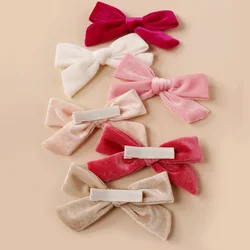 Horquillas de terciopelo con lazo para niñas – Clip grande de pelo