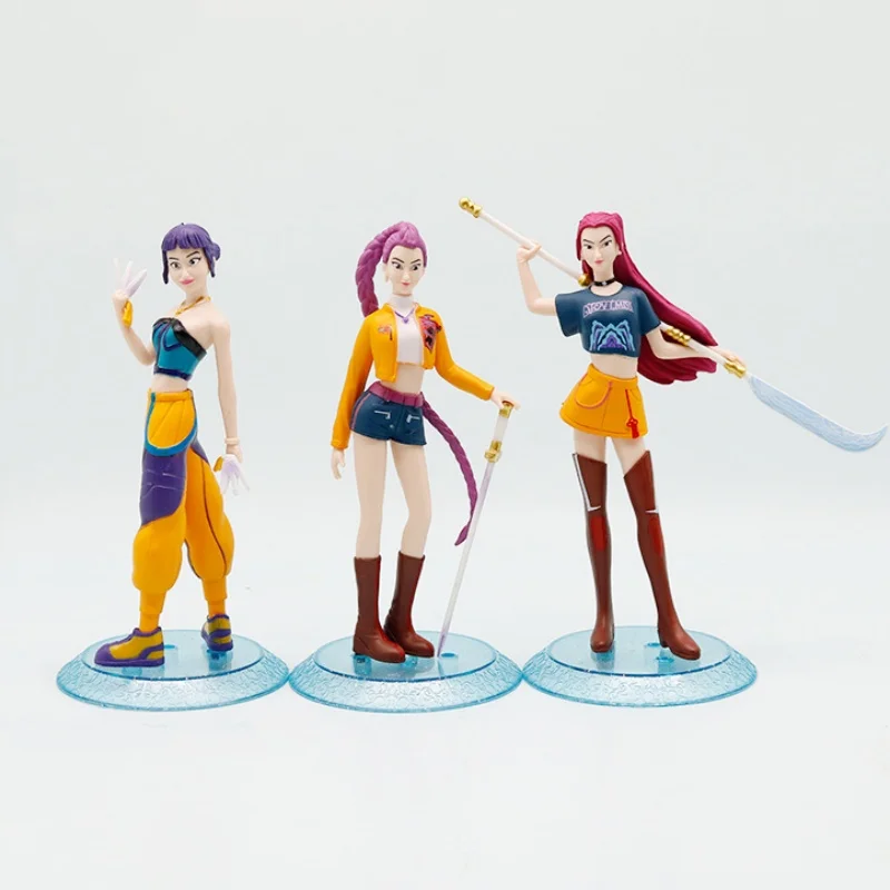 3 unids/set K-pop Demon Hunters Anime figuras de juguete 16cm Rumi Mira Zoey Sussy estatuilla muñeca Fans regalo de Navidad - imagen 2