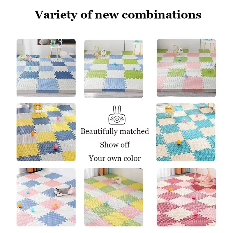 Alfombrilla puzzle bebé – Alfombra juego Tatami suave entrelazada - imagen 4
