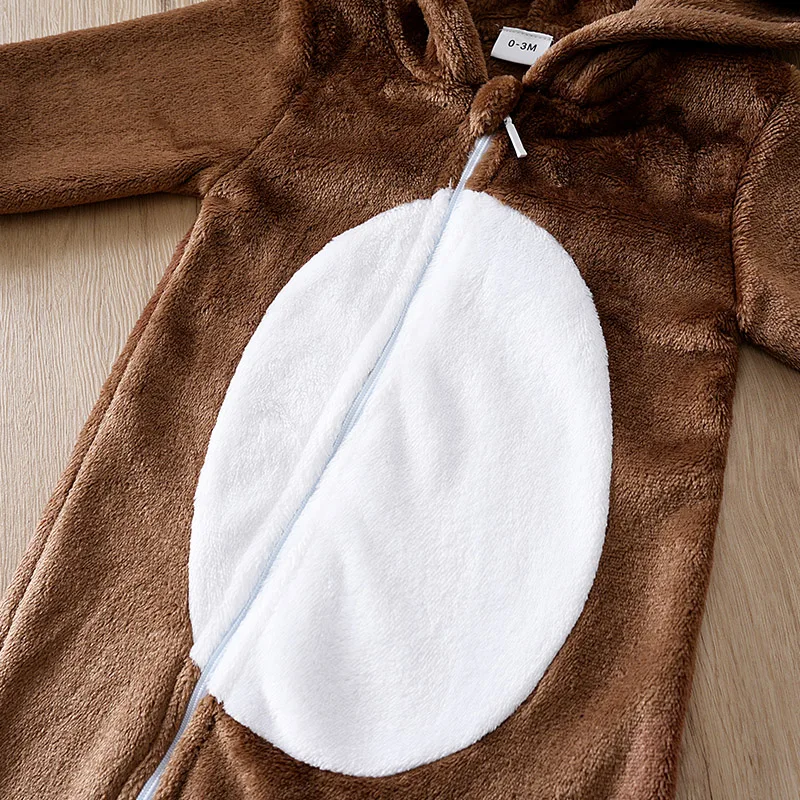 Pelele de franela con oso para bebé – Mono manga larga unisex - imagen 5