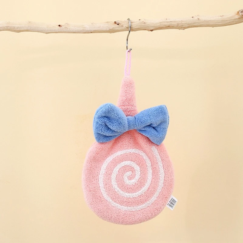 Toalla para niños de lana Coral: toalla absorbente colgante con bonito diseño de dibujos animados, adorable toalla suave para bebé para uso en el baño de los niños pequeños. - imagen 3