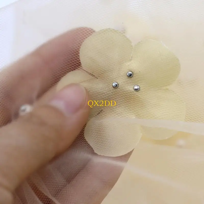 Qx2d 2pcs recién nacido fotografía para bebés envoltura larga cuentas gasa gasa decoración flores bricol - imagen 2