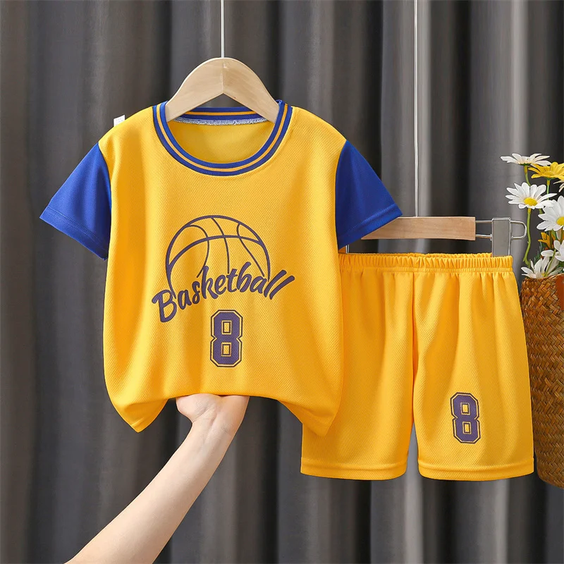 Conjunto deportivo infantil de baloncesto para verano: top y camiseta - imagen 3