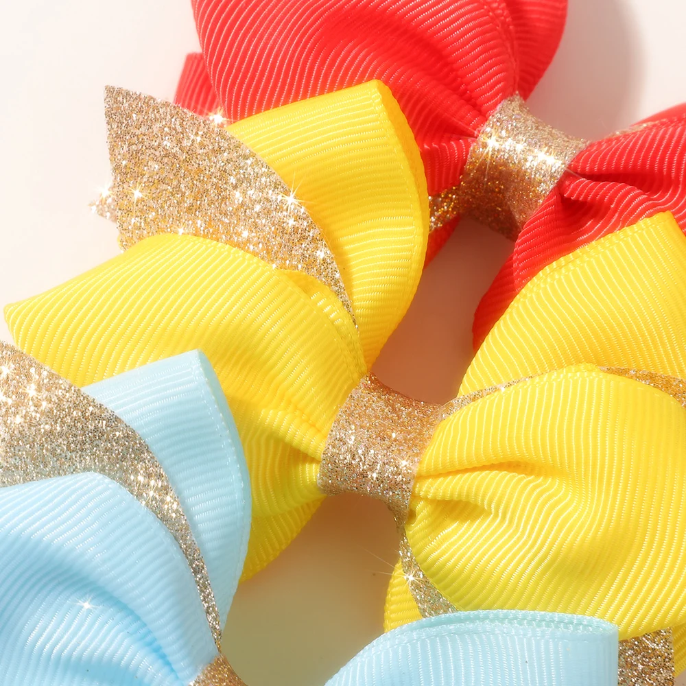 8 unids/set nuevos niños Glitter Bowknote pinzas para el cabello para mujeres niñas hechas a mano cola de milano arco horquillas sombreros diarios accesorios para el cabello - imagen 3