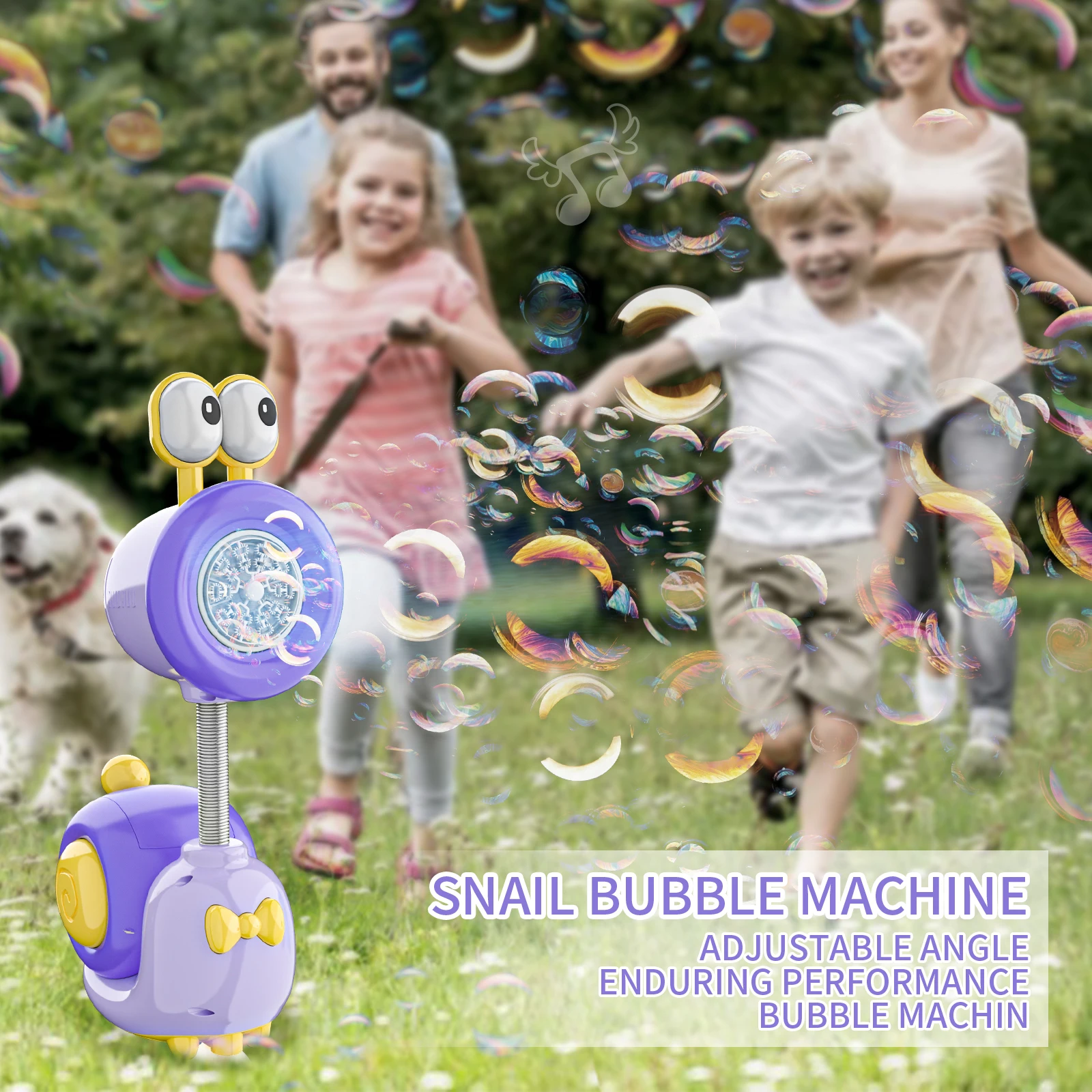 Máquina de burbujas de jabón de caracol, pistola de burbujas totalmente automática, 20 agujeros, luz LED, juego al aire libre, juguetes para niños y niñas, regalos para niños - imagen 3