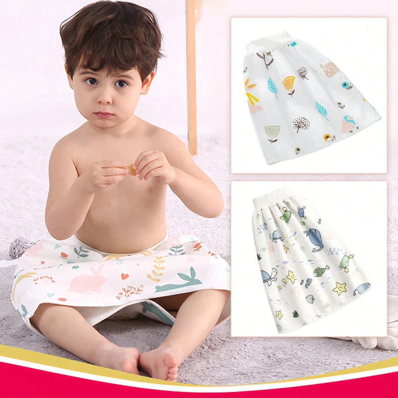 Falda de pañal impermeable para bebé, pañales de tela lavables para niños y niñas, pañales para recién nacidos, almohadilla de pañal de dibujos animados, pantalones de entrenamiento para niños