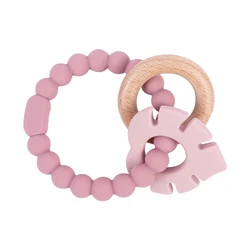 Anillo mordedor de silicona para bebés – Alivio de encías sin BPA