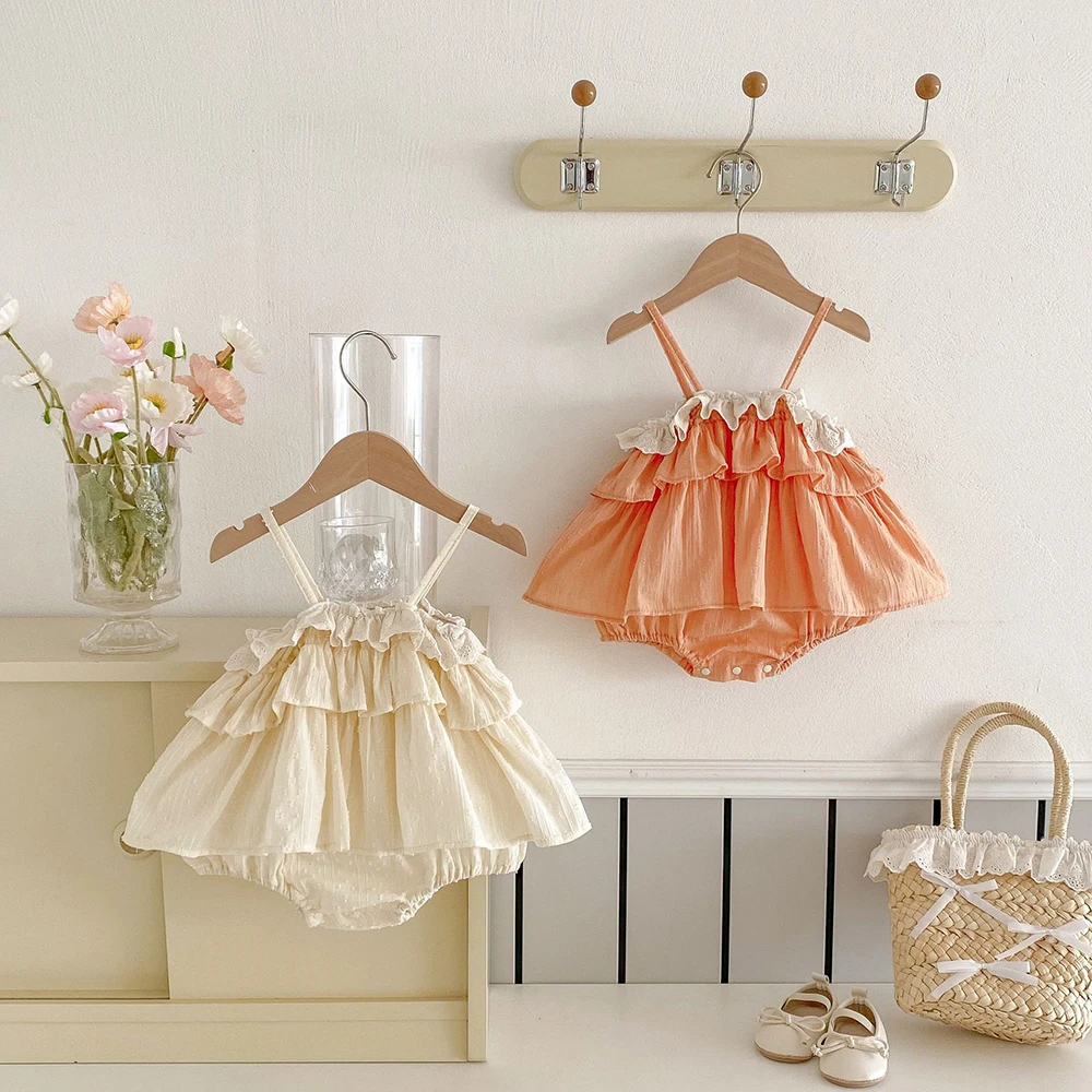 2025 ropa de verano para niñas pequeñas, camisola de una pieza con volantes, traje infantil - imagen 2