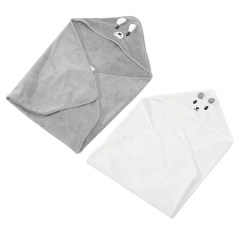 Toalla de baño para niños, 2 uds., forro polar Coral, suave y absorbente, capa de toalla de ducha para niños pequeños, adecuada para interiores y exteriores - imagen 3