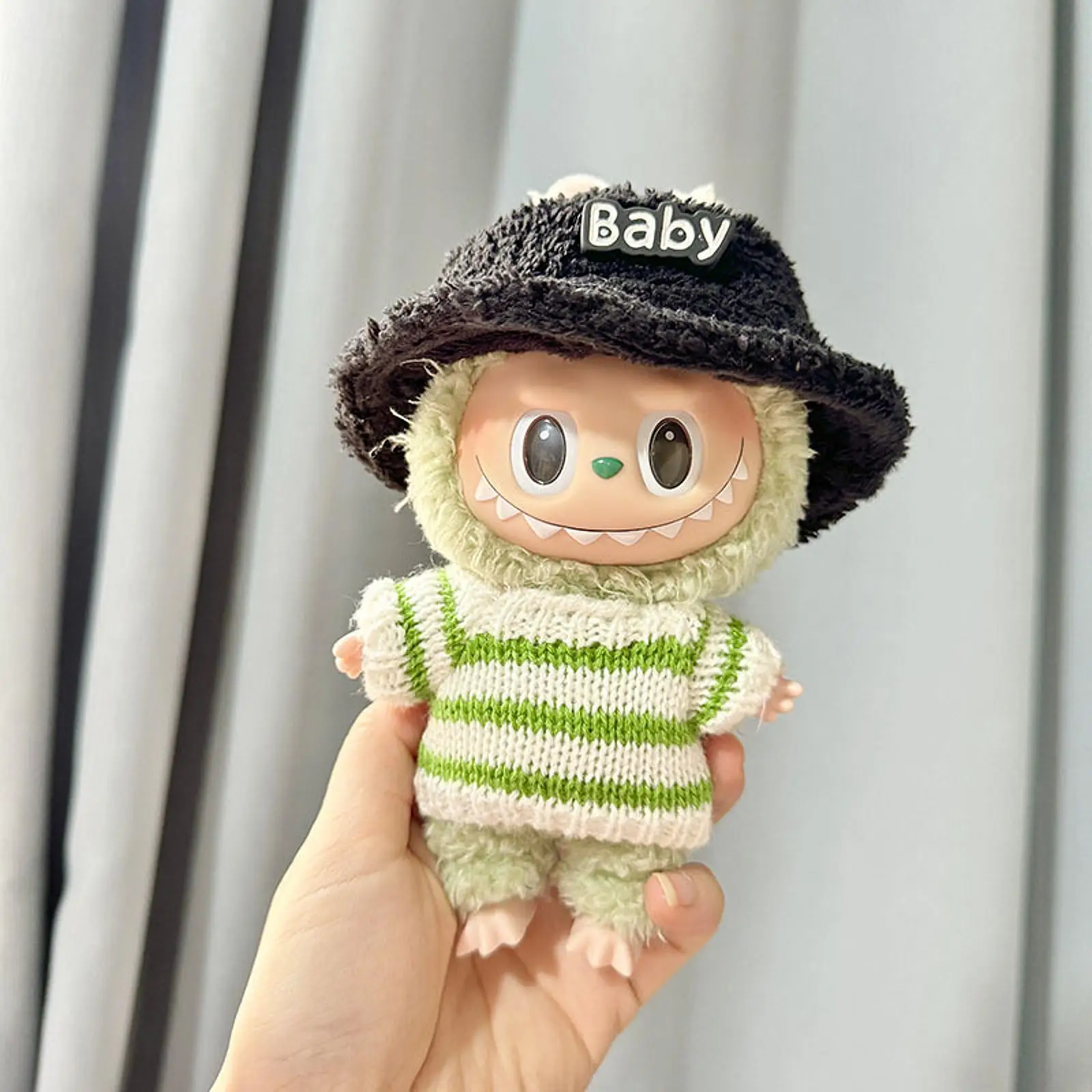Ropa de muñeca de peluche de 15cm y 17cm, accesorios para muñecas de peluche, vestido con estilo de dibujos animados - imagen 3