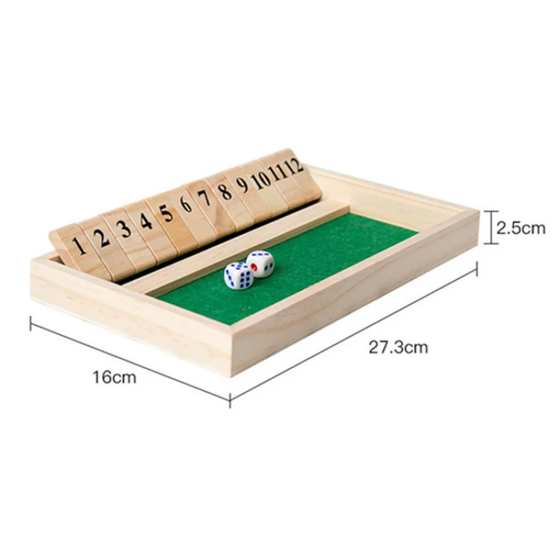 Juego de dados con caja de madera – mesa clásica estilo Pub familiar - imagen 4