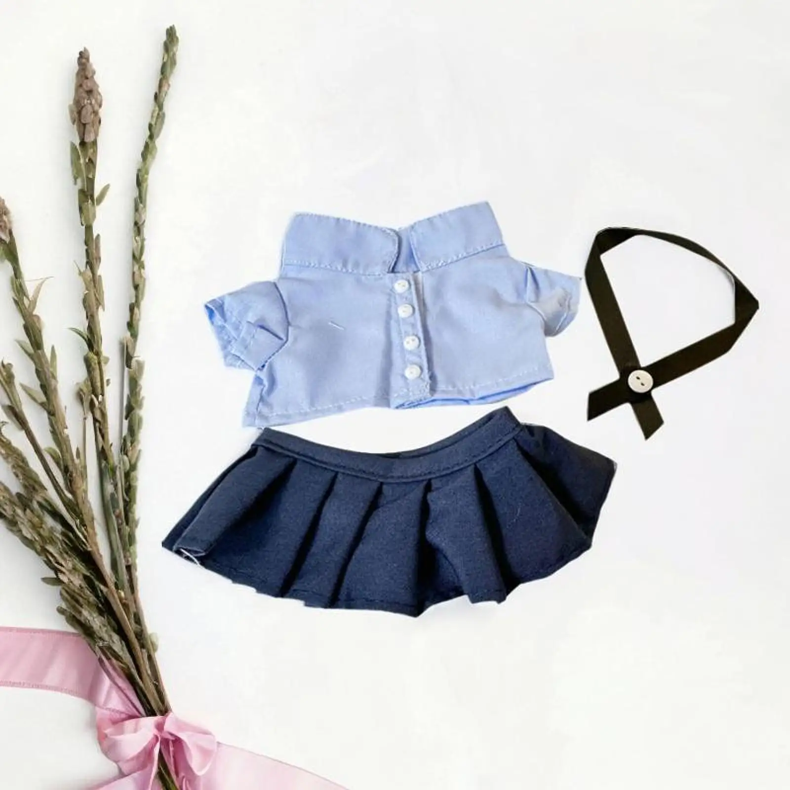 Doll Clothes for 15cm Plush Doll,Doll School Uniform Skirt,Costumes,Plush Doll Accessories,DIY,Fashion,Cute,Doll Clothing