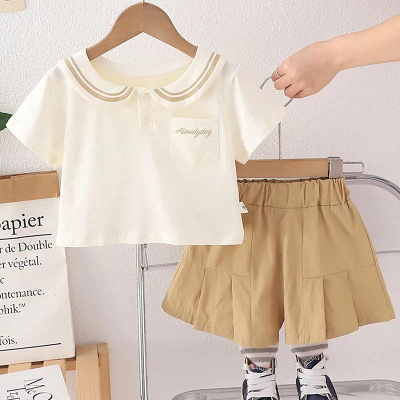 Conjunto de verano bebé con camiseta manga corta y cuello de muñeca - imagen 3