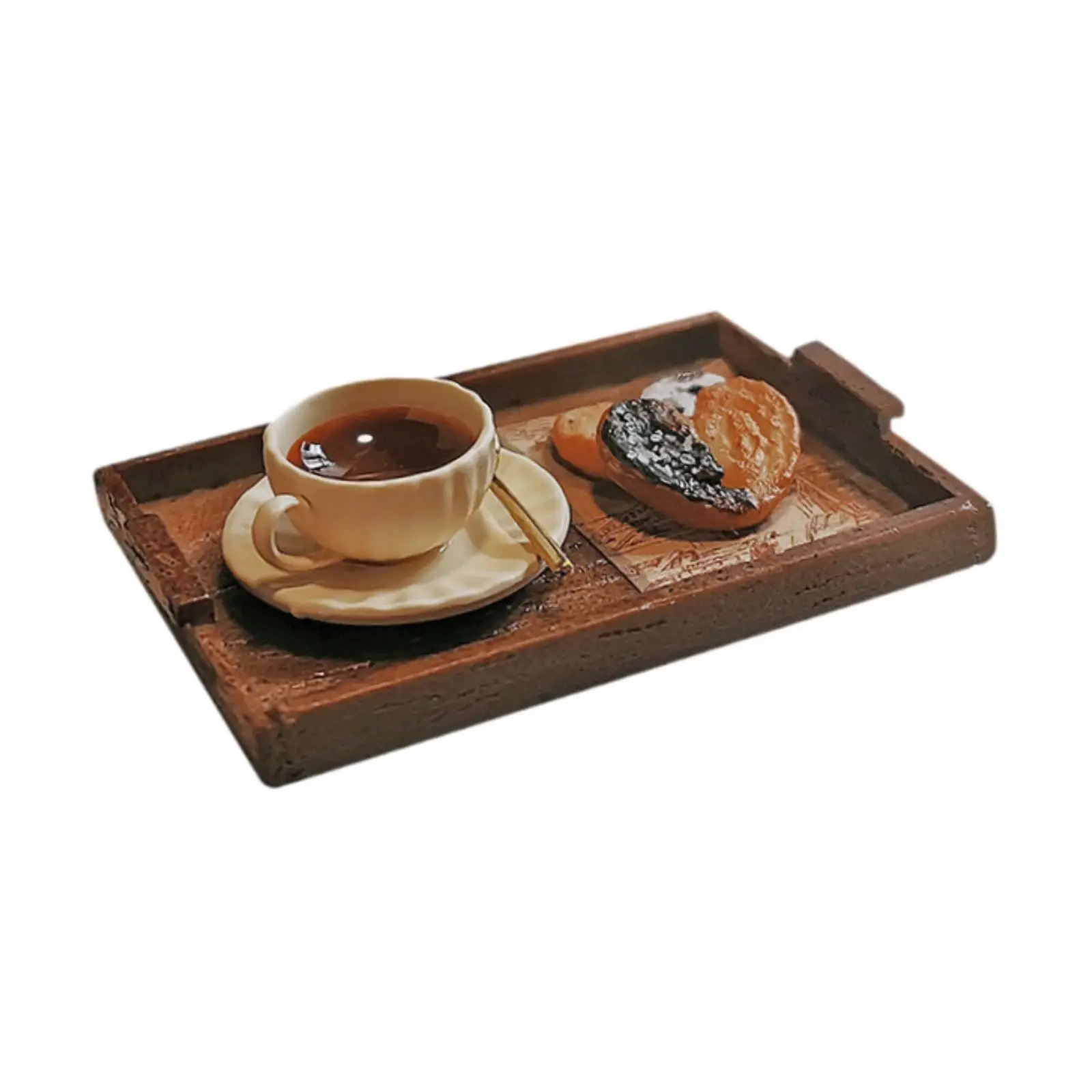 Dollhouse Accessories,Afternoon Tea Toy Model,Miniature Scene Model Miniature Play Foods for Desktop Restaurant Dining Table