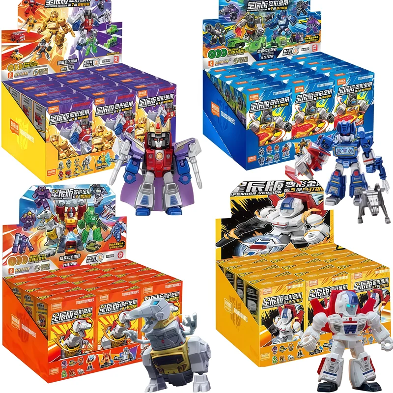 Blokees transformación Optimus Shockwave Prime Megatron Starscream Bumblebee figura de Anime Robot montaje juguetes caja ciega regalos