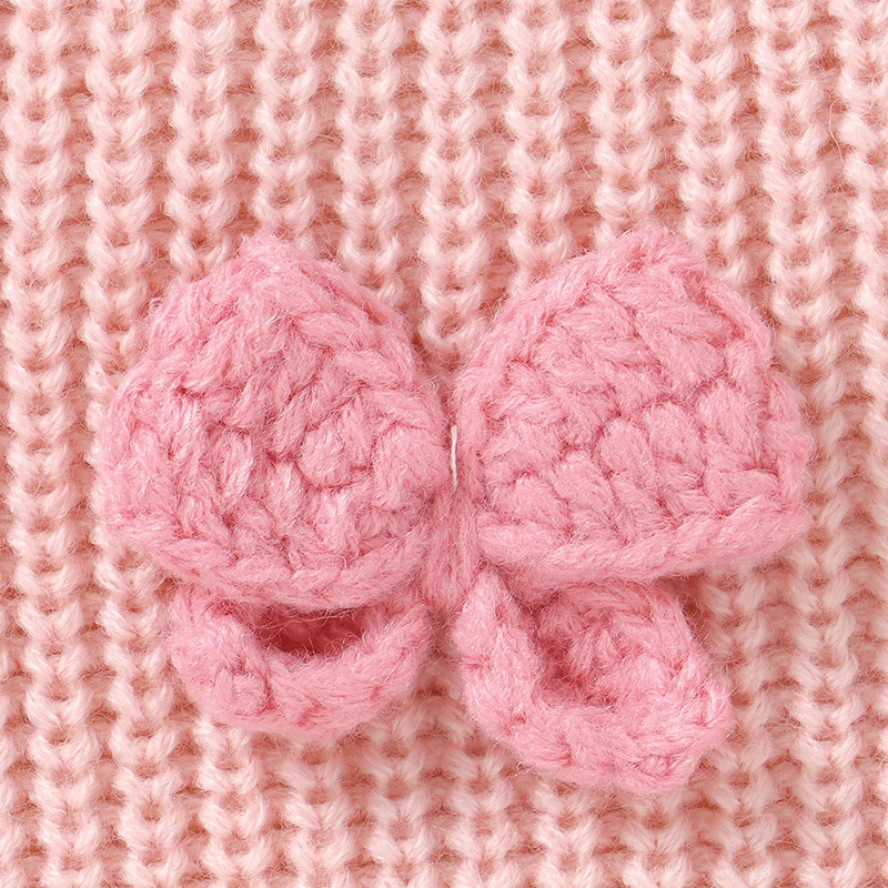 Pulls à manches longues avec nœud papillon pour bébés filles, pulls pour tout-petits, tricots pour nouveau-nés, vêtements d'extérieur à la mode, 1 à 3 ans - imagen 5