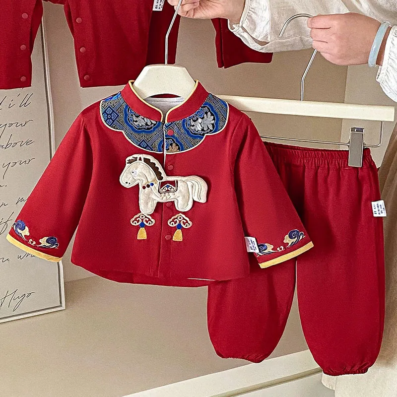 Conjunto de primavera para niña con camiseta manga larga y pantalón