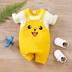 Mameluco Animal verano bebé – Estampado perro amarillo manga corta