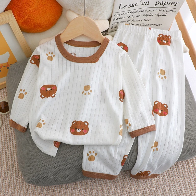 Conjunto de pijama de algodón para bebé unisex elefante y oso - imagen 3