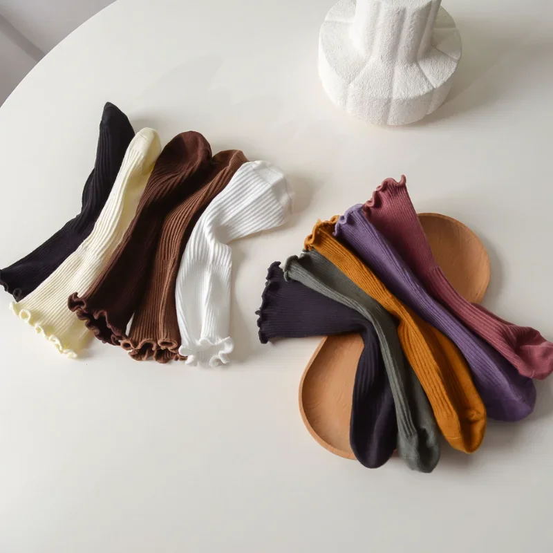 Calcetines de algodón suaves para niña – Estilo vintage