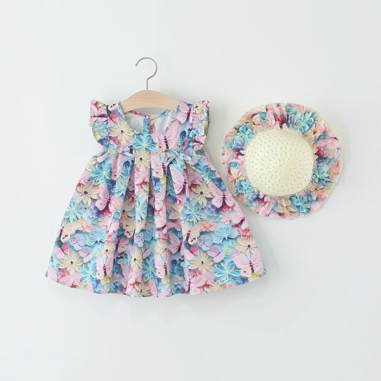 Vestido princesa sin mangas para niñas – Estampado floral de verano - imagen 5