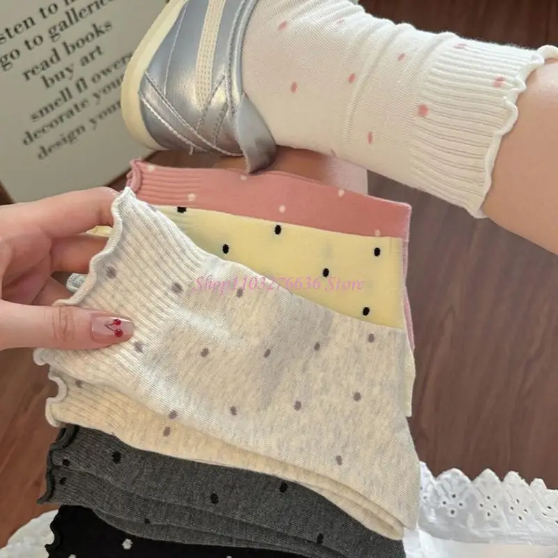 R6FD 6 pares Girls sin costuras calcetines con rufa rufas ruidos para clima frío - imagen 2