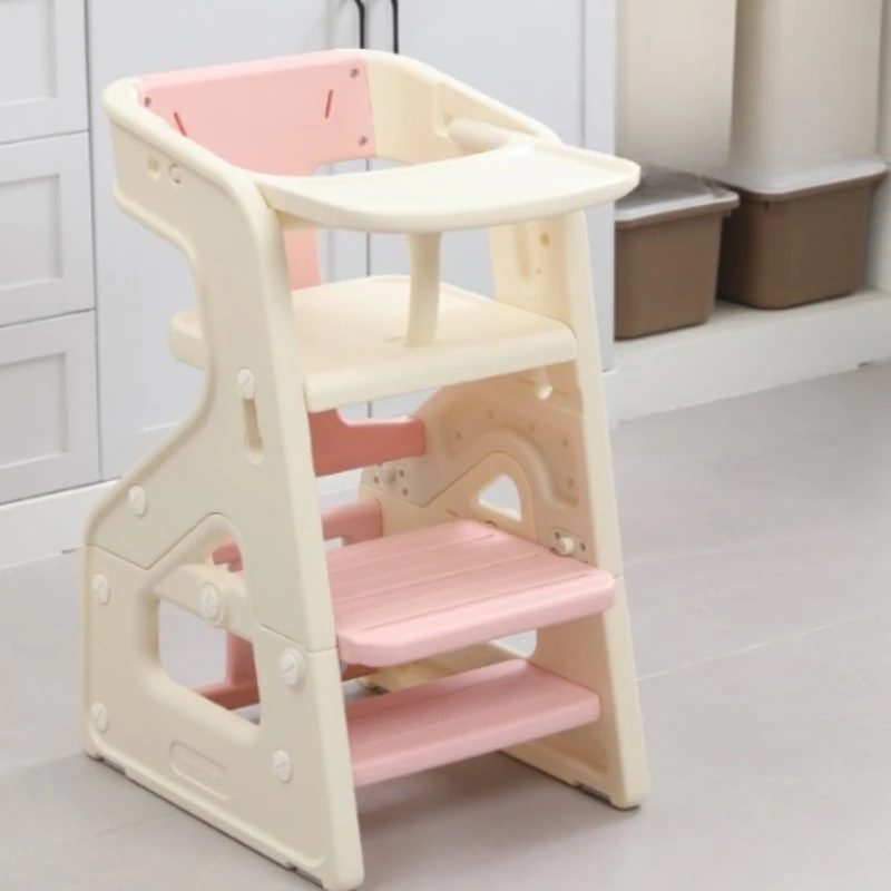 ‌ Silla alta convertible de 5 posiciones, asiento de alimentación de bebé reclinable ajustable con bandeja, reposapiés certificado por los estándares de seguridad ASTM