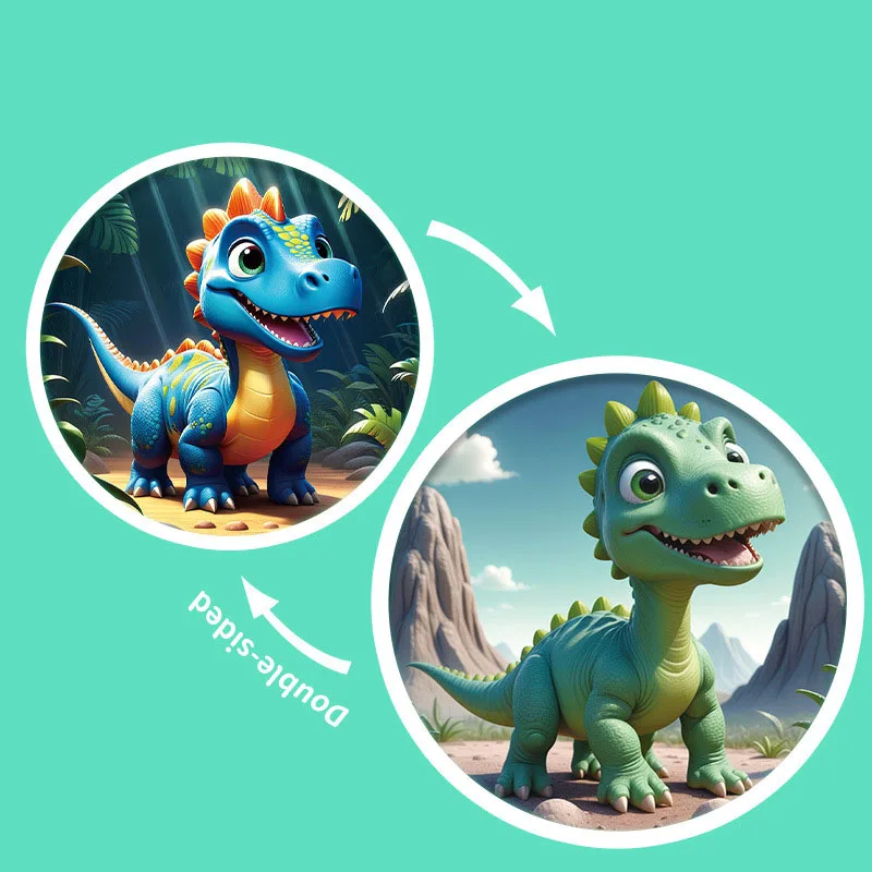 Juguete de rompecabezas giratorio 3D de dinosaurio, cubo mágico Circular antiestrés de 360 °, juego de giro, imaginación espacial, entrenamiento, regalos de cumpleaños para niños - imagen 4