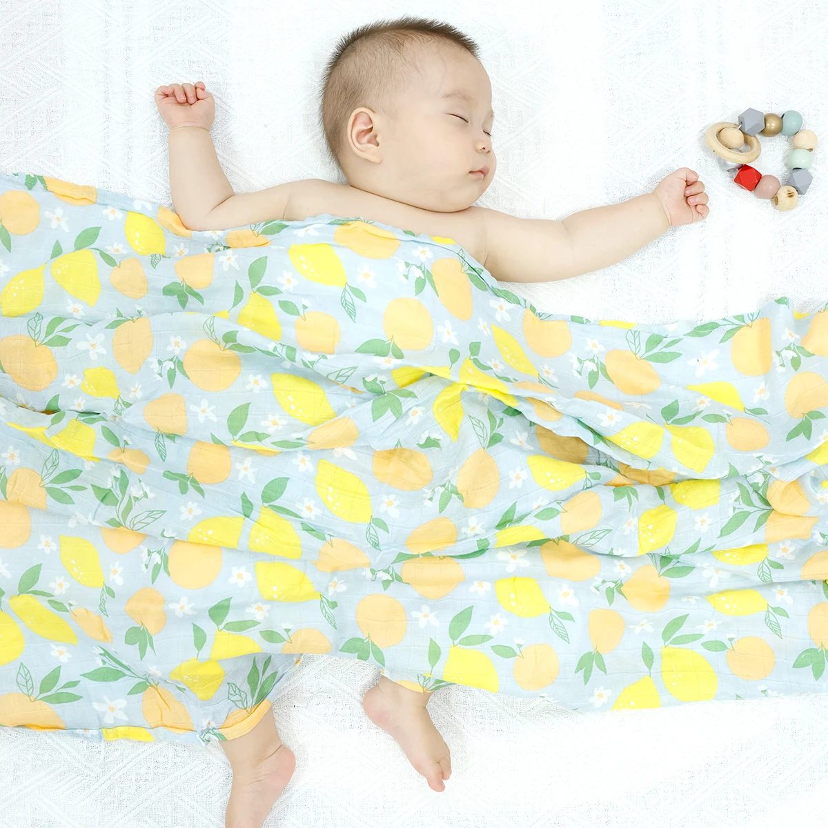 HappyFlute-Manta de muselina de algodón y bambú para bebé recién nacido, cubierta bonita para cochecito infantil, toalla de lactancia de 120x110CM - imagen 5