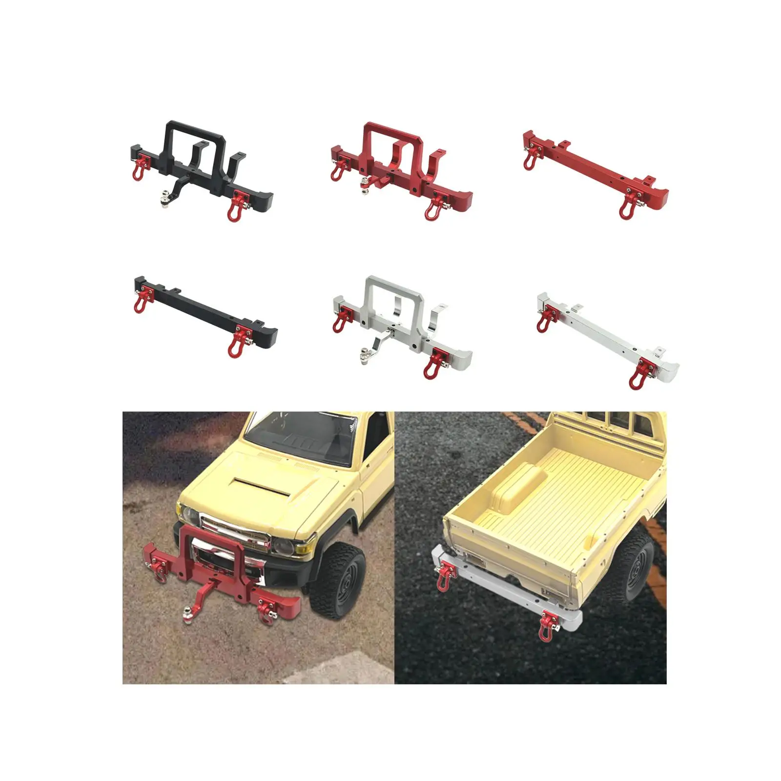 1/12 RC Car Front Rear Bumper Easy to Install Sturdy Accessory Replacement Upgrade Part for MN82 LC79 RC Car Model DIY Accs