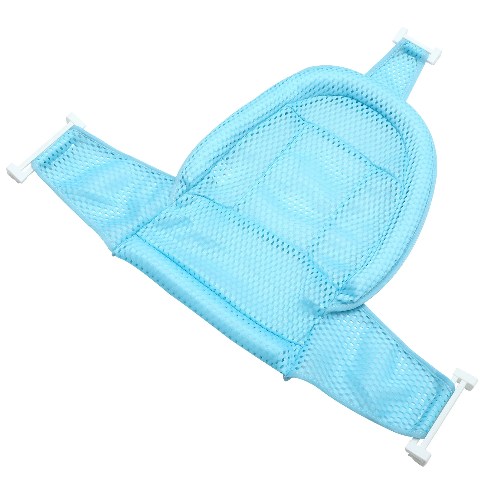 Red de baño para bebé, Material duradero ecológico PP, malla transpirable, asiento de soporte de ducha infantil ajustable, almohadilla azul, estera de baño para bebé - imagen 4