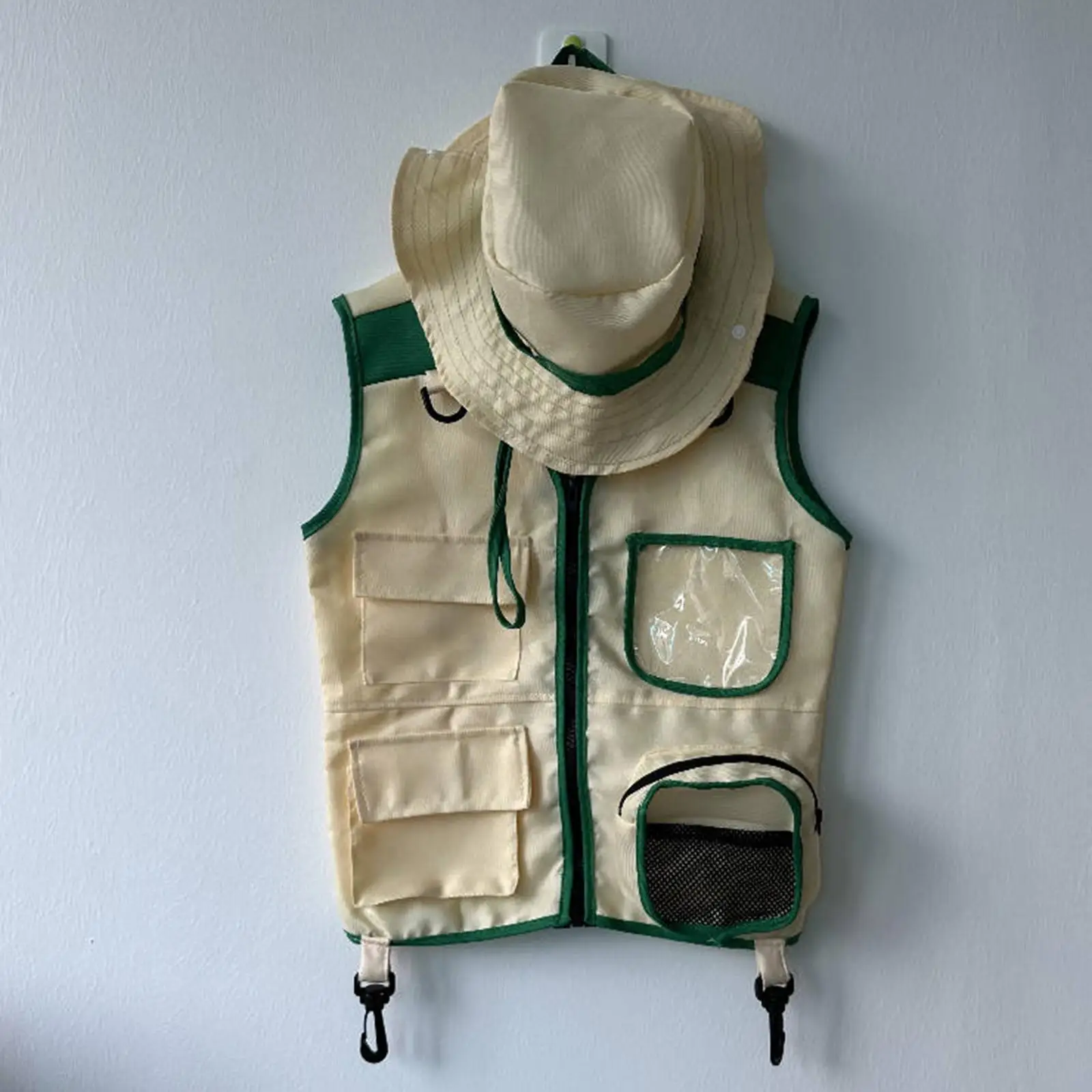Kids Explorer Vest and Hat Costume Backyard Costume Kids Outdoor Activity for Birthday Gift Age 3-12 Years Old Children Day Gift