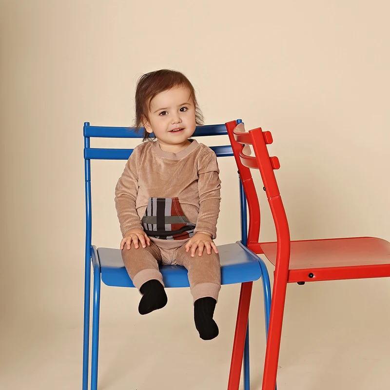 Conjunto de pana AA para niña con camisa de cuadros y leggings - imagen 2