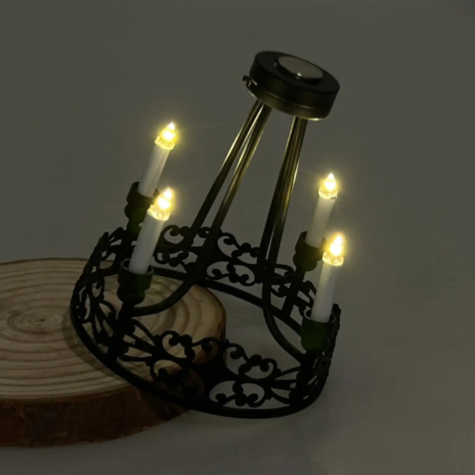 1:12 Dollhouse Miniature Chandelier Accessories Toy Doll Accessories Decoration for Living Room Dining Room Kitchen Home Bedroom