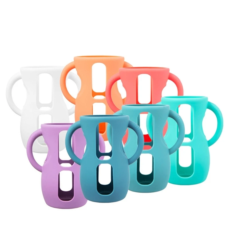 Fundas de silicona para biberones de vidrio Natural Avent, fundas para biberones de calidad alimentaria con cubierta protectora de mango de agarre
