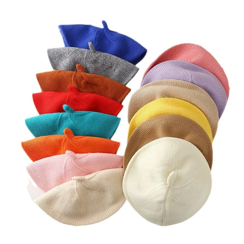 Gorro de bebé de 0 a 4 años, boina de flores bonita para otoño e invierno, gorros de lana a la moda para niños, gorro tejido para niña - imagen 5