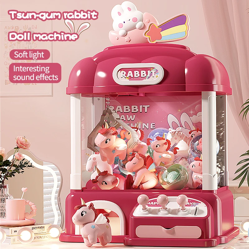 Máquina de garra para niños, mini máquina expendedora de juguetes de unicornio para niñas, dispensador de premios de agradecimiento de dulces con sonido, juego de Arcade electrónico - imagen 2