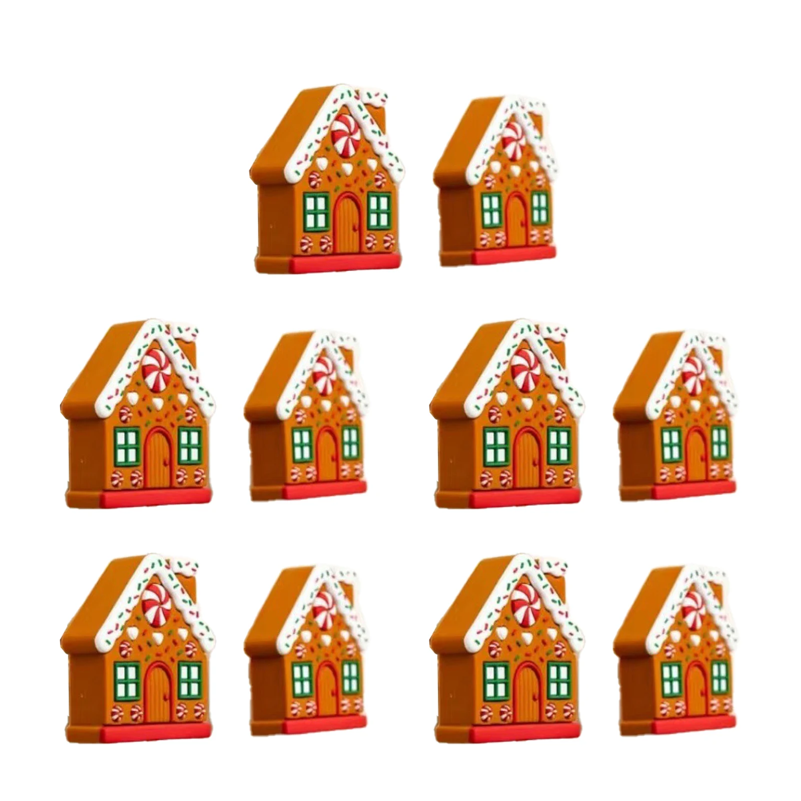 10 Uds. Cubiertas de botones navideños con forma de casa de pan de jengibre, cubiertas de botones de Navidad reutilizables, cubiertas de botones de Navidad - imagen 2